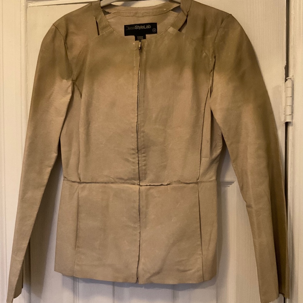 DIESEL Style Lab Distressed Leather Jacket with interior pockets size M